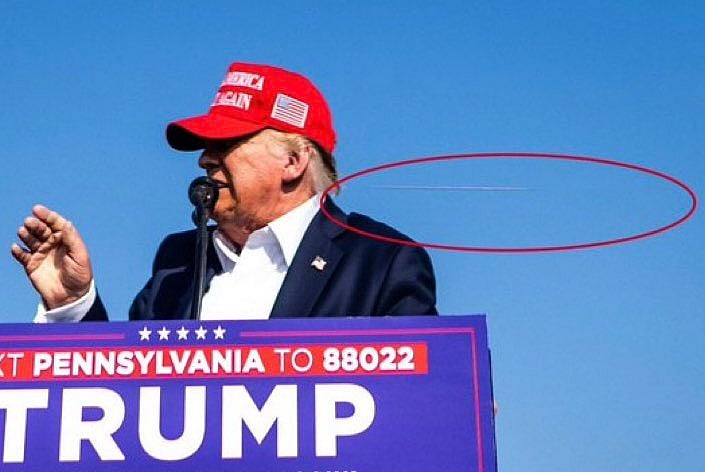 An image has been doing the rounds showing the bullet that hit Donalt Trump's ears during a rally on Saturday : X/@MattWallace888
